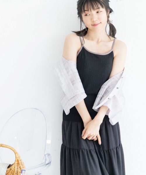 Mysa&Liina（ミーサリーナ）の「カップ付きパイピングリブキャミタンク（キャミソール・レディース・ブラック/オフホワイト/カーキ/アイボリー/キャメル・M）」の17枚目の写真