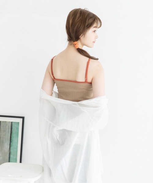 Mysa&Liina（ミーサリーナ）の「カップ付きパイピングリブキャミタンク（キャミソール・レディース・ブラック/オフホワイト/カーキ/アイボリー/キャメル・M）」の21枚目の写真