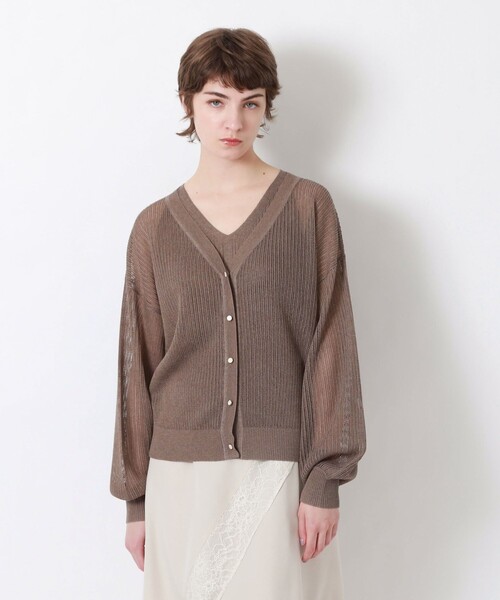 LOVELESS（ラブレス）の「アンサンブルメッシュカーディガン（カーディガン/ボレロ・レディース・ブラウン/オフホワイト/ピンク系その他/イエロー/グリーン・34/36）」の3枚目の写真