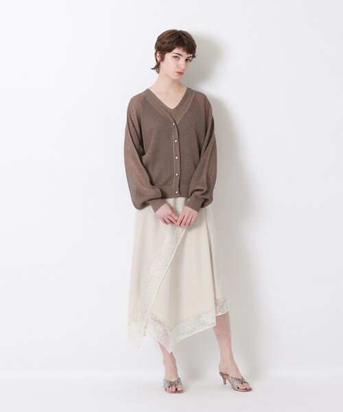 LOVELESS（ラブレス）の「アンサンブルメッシュカーディガン（カーディガン/ボレロ・レディース・ブラウン/オフホワイト/ピンク系その他/イエロー/グリーン・34/36）」の8枚目の写真