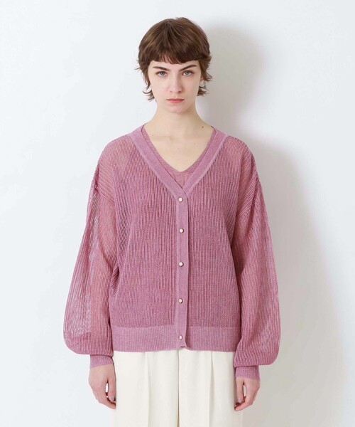 LOVELESS（ラブレス）の「アンサンブルメッシュカーディガン（カーディガン/ボレロ・レディース・ブラウン/オフホワイト/ピンク系その他/イエロー/グリーン・34/36）」の12枚目の写真