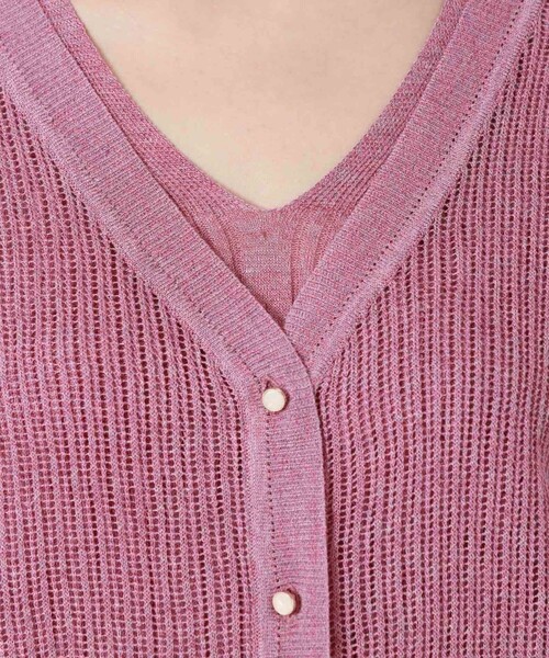 LOVELESS（ラブレス）の「アンサンブルメッシュカーディガン（カーディガン/ボレロ・レディース・ブラウン/オフホワイト/ピンク系その他/イエロー/グリーン・34/36）」の15枚目の写真