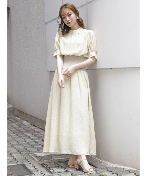 dazzlin（ダズリン）の「ウエストマークプリントワンピース（ワンピース・レディース・ブラック/オフホワイト/イエロー・FREE）」の8枚目の写真