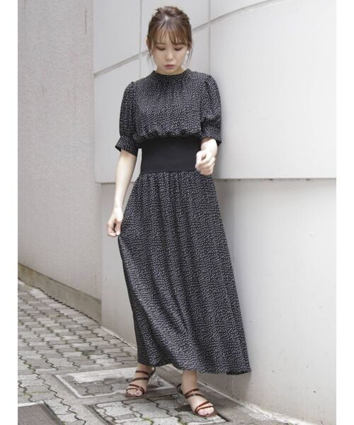 dazzlin（ダズリン）の「ウエストマークプリントワンピース（ワンピース・レディース・ブラック/オフホワイト/イエロー・FREE）」の15枚目の写真