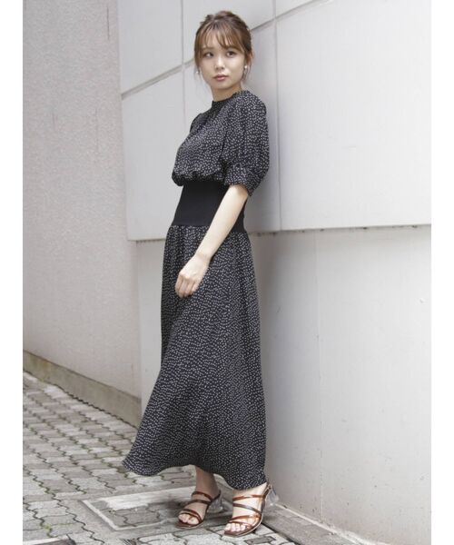 dazzlin（ダズリン）の「ウエストマークプリントワンピース（ワンピース・レディース・ブラック/オフホワイト/イエロー・FREE）」の16枚目の写真