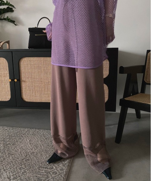 超ポイントアップ祭 Ameri（アメリ）の「CONVERSION MESH KNIT PANTS（その他パンツ パンツ