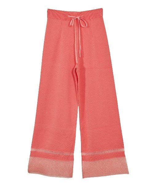 Ameri☆ BRIGHT MESH KNIT PANTS Mサイズ ベージュ