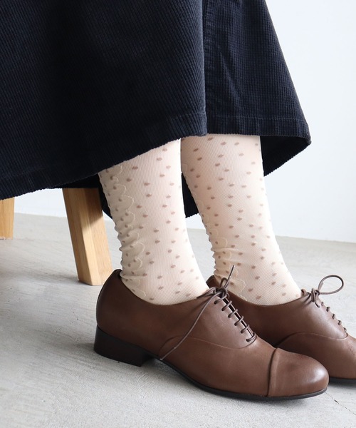 l'atelier du savon（アトリエドサボン）の「ミニドット　タイツ（タイツ/ストッキング・レディース・ブラック/アイボリー・FREE）」の4枚目の写真