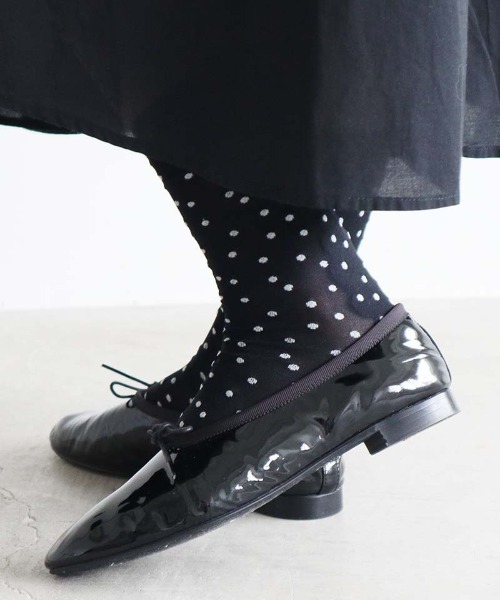 l'atelier du savon（アトリエドサボン）の「ミニドット　タイツ（タイツ/ストッキング・レディース・ブラック/アイボリー・FREE）」の3枚目の写真