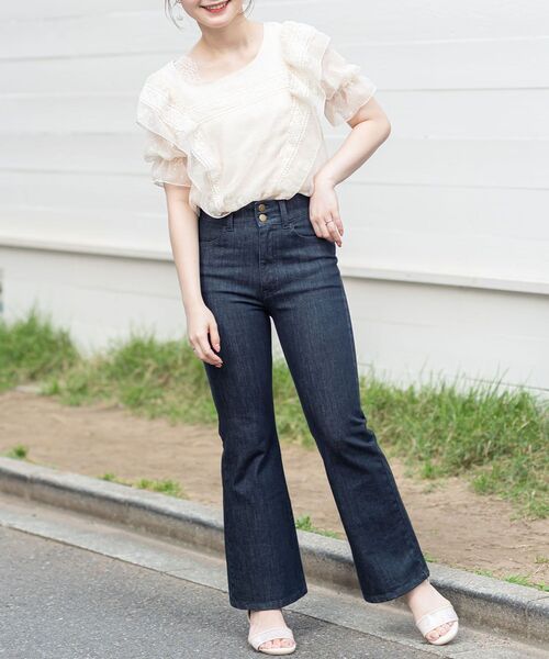 MAJESTIC LEGON（マジェスティックレゴン）の「レディベルパンツ（デニムパンツ・レディース・サックスブルー/ネイビー・MEDIUM/SMALL）」の6枚目の写真