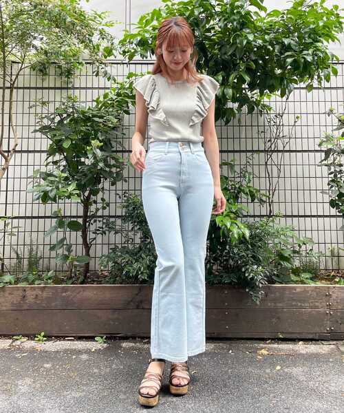 MAJESTIC LEGON（マジェスティックレゴン）の「レディベルパンツ（デニムパンツ・レディース・サックスブルー/ネイビー・MEDIUM/SMALL）」の10枚目の写真