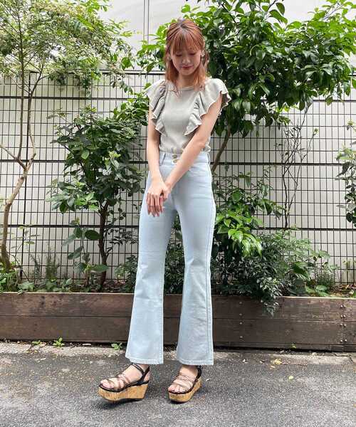 MAJESTIC LEGON（マジェスティックレゴン）の「レディベルパンツ（デニムパンツ・レディース・サックスブルー/ネイビー・MEDIUM/SMALL）」の12枚目の写真