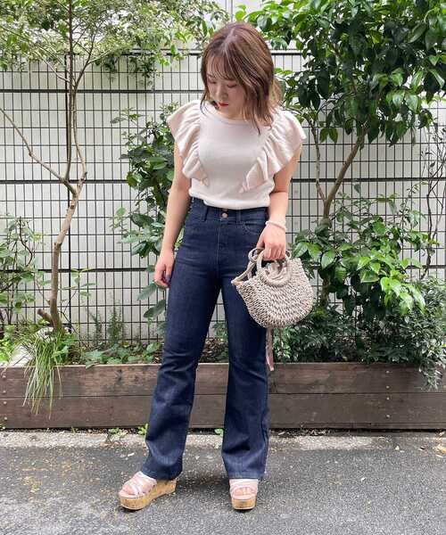 MAJESTIC LEGON（マジェスティックレゴン）の「レディベルパンツ（デニムパンツ・レディース・サックスブルー/ネイビー・MEDIUM/SMALL）」の16枚目の写真