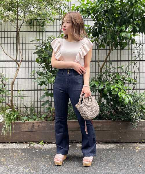 MAJESTIC LEGON（マジェスティックレゴン）の「レディベルパンツ（デニムパンツ・レディース・サックスブルー/ネイビー・MEDIUM/SMALL）」の18枚目の写真