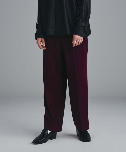 tk.TAKEO KIKUCHI(ティーケータケオキクチ)の「◆マットエステルワイドストレートパンツ(その他パンツ・メンズ・ブラック/オリーブ/ボルドー・01/02/03)」の3枚目の写真