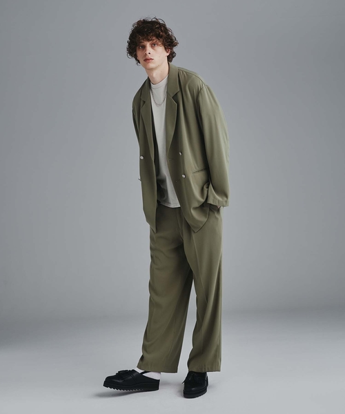 tk.TAKEO KIKUCHI(ティーケータケオキクチ)の「◆マットエステルワイドストレートパンツ(その他パンツ・メンズ・ブラック/オリーブ/ボルドー・01/02/03)」の10枚目の写真