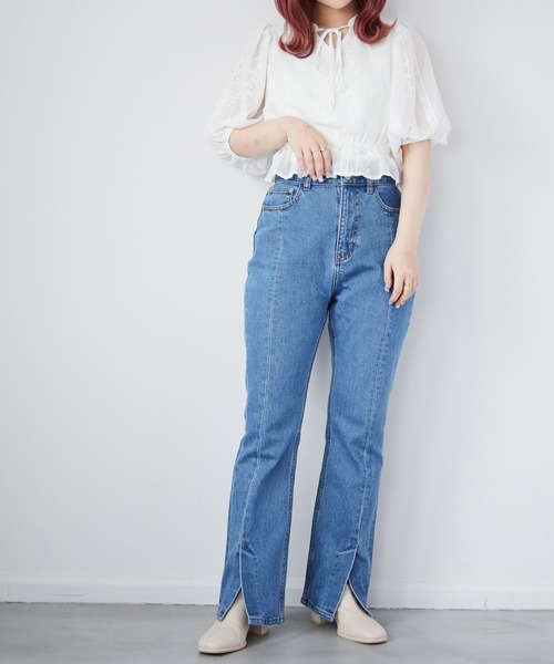 Heather(ヘザー)の「2WAYシシュウブラウス(5分袖) 218145(シャツ/ブラウス・レディース・ホワイト/グレー/ブラック・FREE)」の8枚目の写真