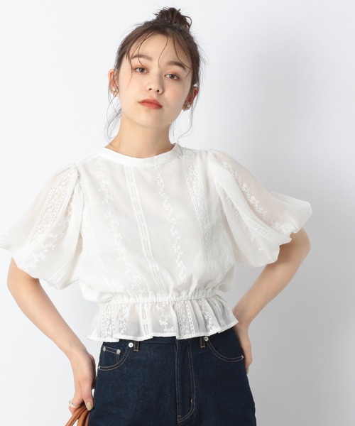 Heather(ヘザー)の「2WAYシシュウブラウス(5分袖) 218145(シャツ/ブラウス・レディース・ホワイト/グレー/ブラック・FREE)」の14枚目の写真