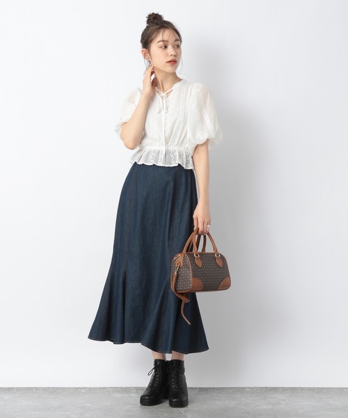 Heather(ヘザー)の「2WAYシシュウブラウス(5分袖) 218145(シャツ/ブラウス・レディース・ホワイト/グレー/ブラック・FREE)」の19枚目の写真