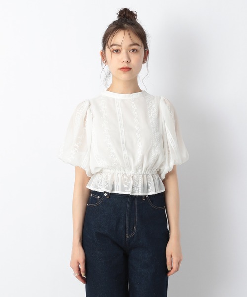 Heather(ヘザー)の「2WAYシシュウブラウス(5分袖) 218145(シャツ/ブラウス・レディース・ホワイト/グレー/ブラック・FREE)」の22枚目の写真