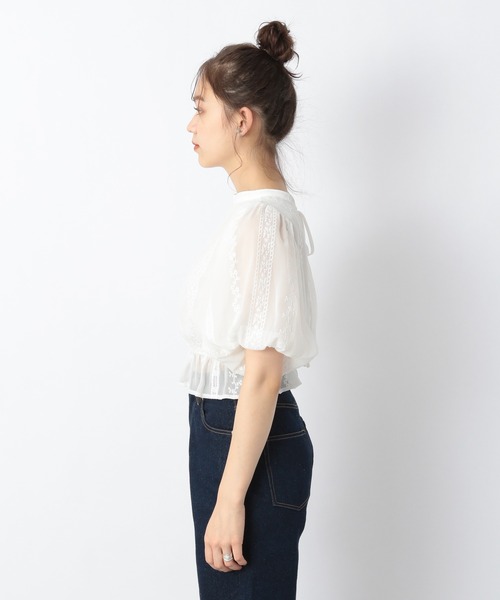 Heather(ヘザー)の「2WAYシシュウブラウス(5分袖) 218145(シャツ/ブラウス・レディース・ホワイト/グレー/ブラック・FREE)」の7枚目の写真