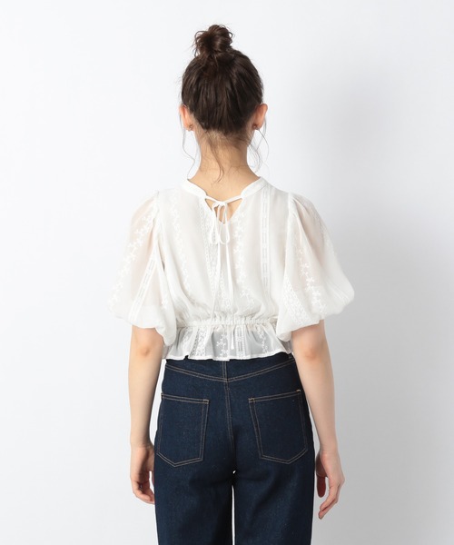 Heather（ヘザー）の「2WAYシシュウブラウス（5分袖） 218145