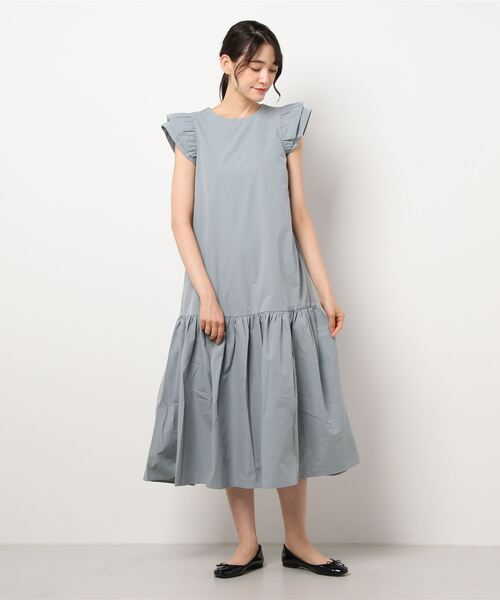 KOBE LETTUCE（コウベレタス）の「ショルダーフリルリラックスワンピース（ワンピース・レディース・ブラック/ブルー系その他/ピンク系その他・FREE）」の2枚目の写真