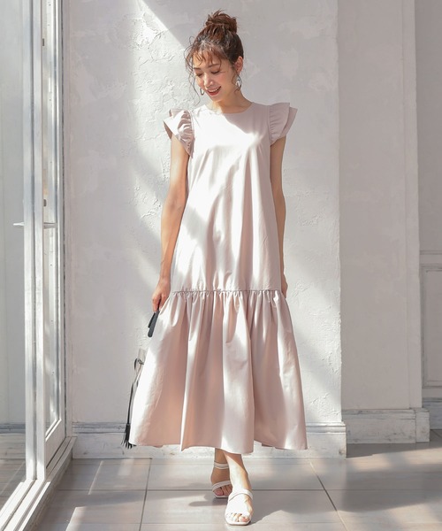 KOBE LETTUCE（コウベレタス）の「ショルダーフリルリラックスワンピース（ワンピース・レディース・ブラック/ブルー系その他/ピンク系その他・FREE）」の6枚目の写真