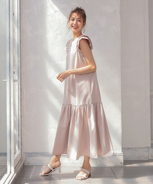 KOBE LETTUCE（コウベレタス）の「ショルダーフリルリラックスワンピース（ワンピース・レディース・ブラック/ブルー系その他/ピンク系その他・FREE）」の7枚目の写真