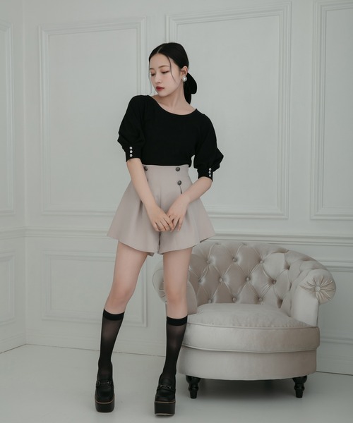 ANDGEEBEE（アンジービー）の「タックリブトップス（その他トップス・レディース・ブラック/ベージュ・MEDIUM）」の10枚目の写真