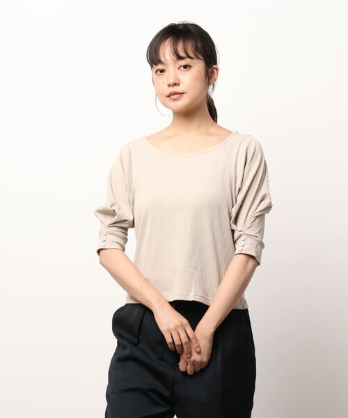 ANDGEEBEE（アンジービー）の「タックリブトップス（その他トップス・レディース・ブラック/ベージュ・MEDIUM）」の14枚目の写真