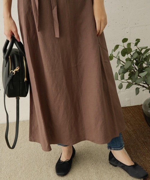 セール】リネンレーヨンVネックワンピース（ワンピース）｜URBAN