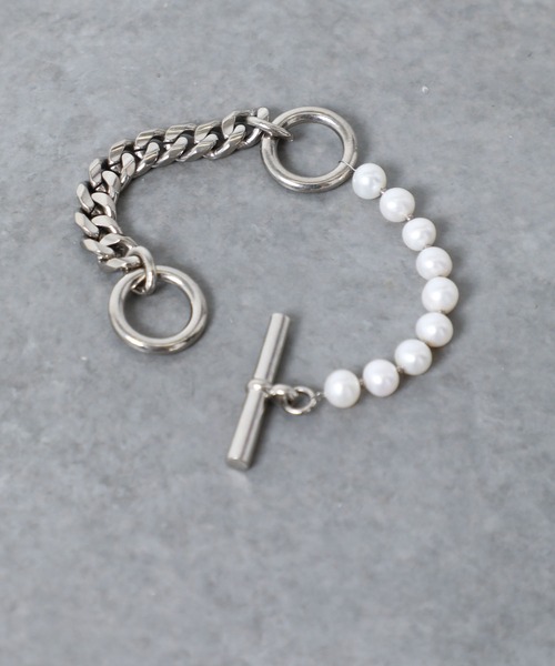 PUBLIC TOKYO（パブリックトウキョウ）の「パールコンビブレスレット（ブレスレット・メンズ・ホワイト・FREE）」の3枚目の写真