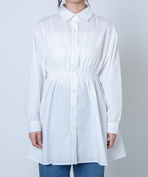 WEGO（ウィゴー）の「WEGO/ウエストギャザーシャツチュニック（シャツ/ブラウス・レディース・ホワイト/ブラック・FREE）」の11枚目の写真