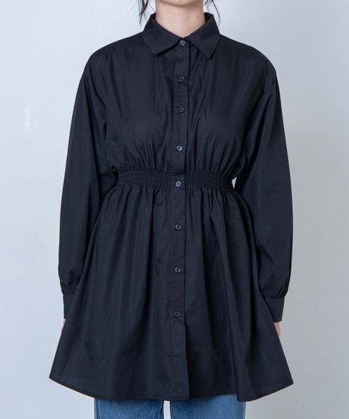 WEGO（ウィゴー）の「WEGO/ウエストギャザーシャツチュニック（シャツ/ブラウス・レディース・ホワイト/ブラック・FREE）」の15枚目の写真