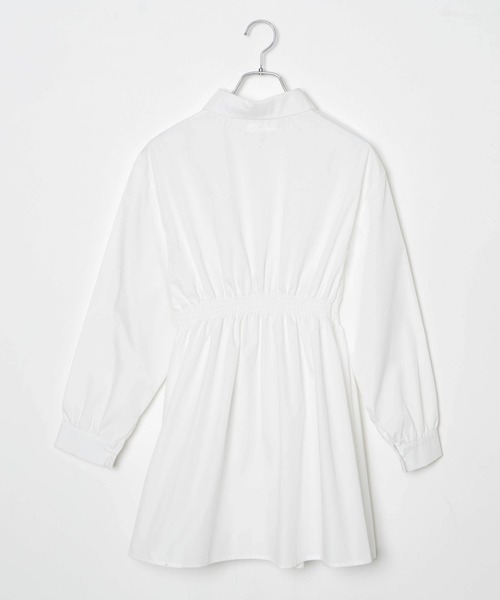 WEGO（ウィゴー）の「WEGO/ウエストギャザーシャツチュニック（シャツ/ブラウス・レディース・ホワイト/ブラック・FREE）」の7枚目の写真