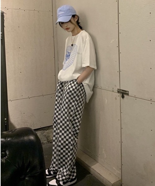 KOR（ケーオーアール）の「ブロックチェックパンツ（スラックス・レディース・ライトブラック/ベージュ・FREE）」の20枚目の写真