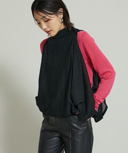 TAN（タン）の「【TAN(タン)】フラッフィーワンピースアンドトップス 21AW-2（Tシャツ/カットソー・レディース・ブラック/グリーン・FREE）」の16枚目の写真