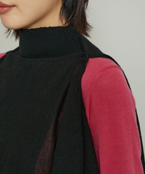 TAN（タン）の「【TAN(タン)】フラッフィーワンピースアンドトップス 21AW-2（Tシャツ/カットソー・レディース・ブラック/グリーン・FREE）」の3枚目の写真