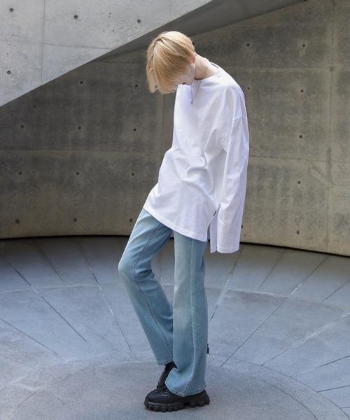 G.O.C（ジーオーシー）の「カッティングオーバーデイリーユースロンＴ（Tシャツ/カットソー・メンズ・ブラック/グレー/チャコールグレー/ホワイト・MEDIUM/LARGE）」の5枚目の写真