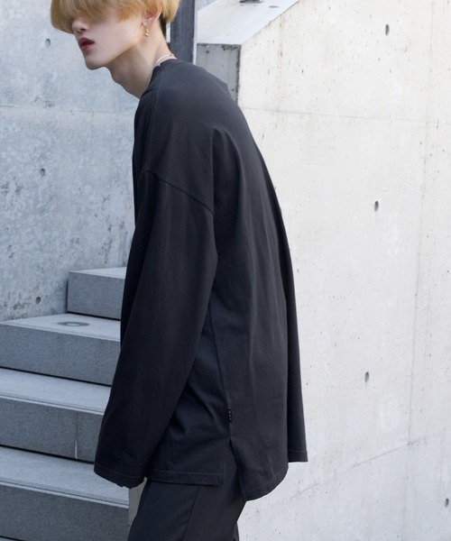 G.O.C（ジーオーシー）の「カッティングオーバーデイリーユースロンＴ（Tシャツ/カットソー・メンズ・ブラック/グレー/チャコールグレー/ホワイト・MEDIUM/LARGE）」の9枚目の写真