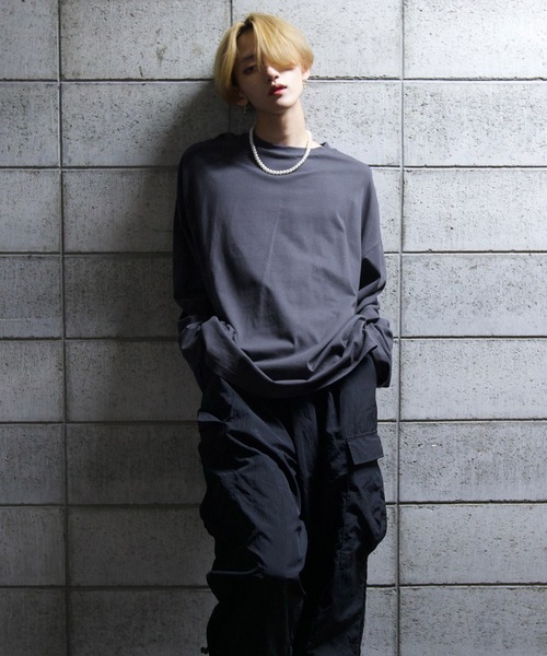 G.O.C（ジーオーシー）の「カッティングオーバーデイリーユースロンＴ（Tシャツ/カットソー・メンズ・ブラック/グレー/チャコールグレー/ホワイト・MEDIUM/LARGE）」の10枚目の写真