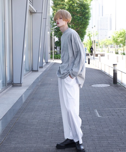 G.O.C（ジーオーシー）の「カッティングオーバーデイリーユースロンＴ（Tシャツ/カットソー・メンズ・ブラック/グレー/チャコールグレー/ホワイト・MEDIUM/LARGE）」の11枚目の写真