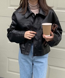 Bifrost | フェイクレザーシャツジャケット(ライダースジャケット)