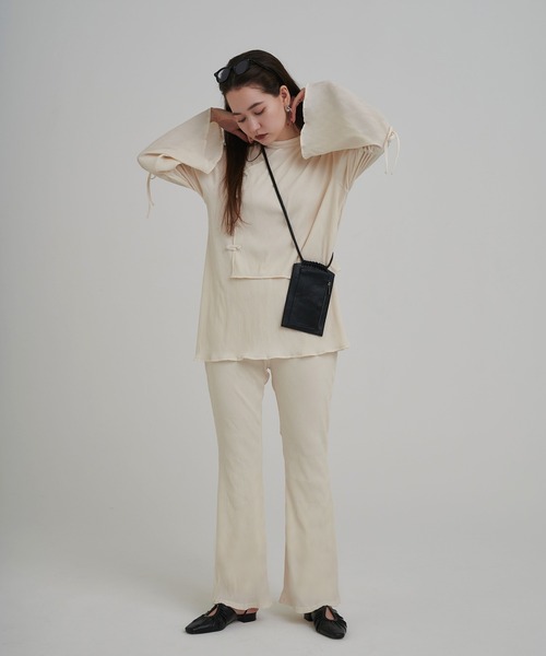 TINA：JOJUN（ティーナジョジュン）の「楊柳 袖リボンブラウス TINA：JOJUN（Tシャツ/カットソー・レディース・ホワイト/ブラック・M）」の19枚目の写真