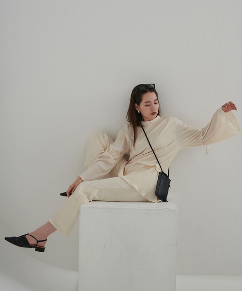 TINA：JOJUN（ティーナジョジュン）の「楊柳 袖リボンブラウス TINA：JOJUN（Tシャツ/カットソー・レディース・ホワイト/ブラック・M）」の17枚目の写真