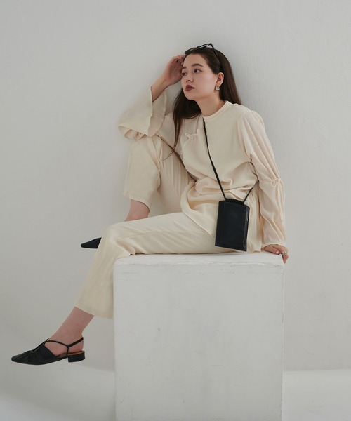 TINA：JOJUN（ティーナジョジュン）の「楊柳 袖リボンブラウス TINA：JOJUN（Tシャツ/カットソー・レディース・ホワイト/ブラック・M）」の11枚目の写真