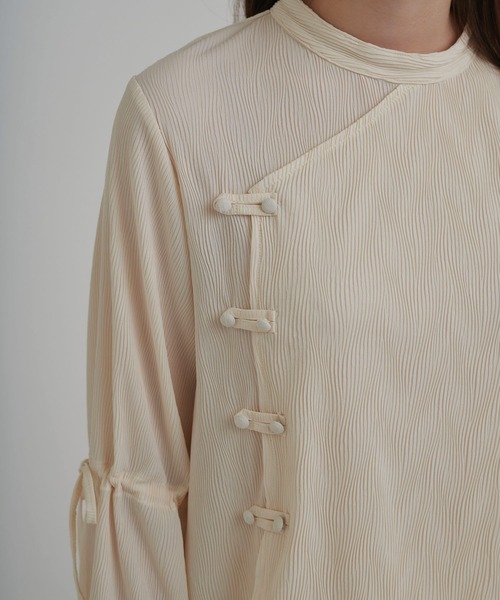 TINA：JOJUN（ティーナジョジュン）の「楊柳 袖リボンブラウス TINA：JOJUN（Tシャツ/カットソー・レディース・ホワイト/ブラック・M）」の14枚目の写真