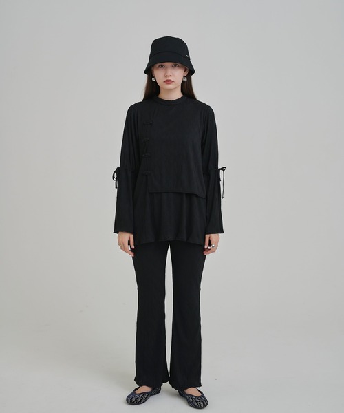 TINA：JOJUN（ティーナジョジュン）の「楊柳 袖リボンブラウス TINA：JOJUN（Tシャツ/カットソー・レディース・ホワイト/ブラック・M）」の22枚目の写真