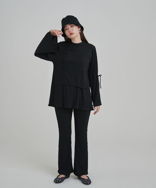 TINA：JOJUN（ティーナジョジュン）の「楊柳 袖リボンブラウス TINA：JOJUN（Tシャツ/カットソー・レディース・ホワイト/ブラック・M）」の18枚目の写真